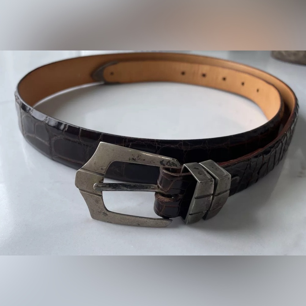 Saddlebags Louisiana select Wild Alligator Men's Belt 925 sterling silver Buckle